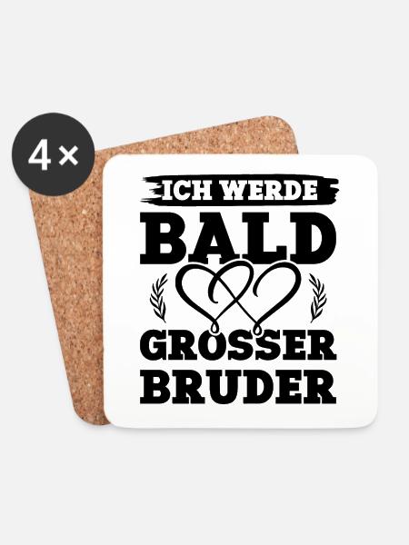 Ich werde grosser Bruder - Untersetzer (4er-Set) - Weiß