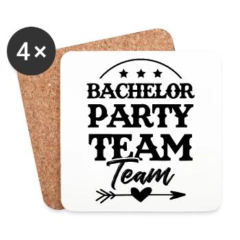 Bachelor Party Drinking Team - Untersetzer (4er-Set) - Weiß - Vorne