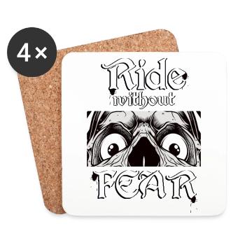 Ride without Fear! - Untersetzer (4er-Set) - Weiß - Vorne