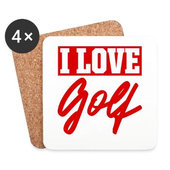 I love golf - Coasters (set of 4) - white - Front
