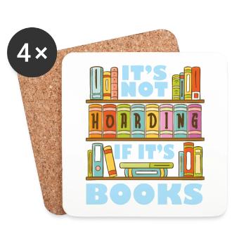 It's not hoarding when it comes to books for - Coasters (set of 4) - white - Front