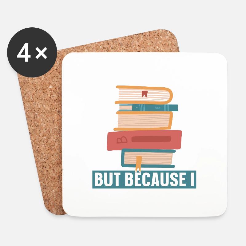 Ich Lese Bücher Nicht, Weil Ich Kein Leben Dafür - Untersetzer (4er-Set) - Weiß