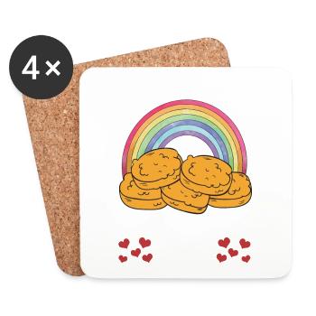 Chicken Nugget Lovers Chicken Nuggets Fast Food - Coasters (set of 4) - white - Front