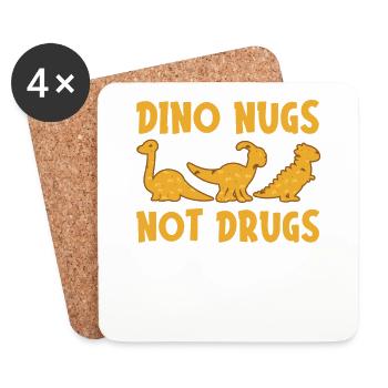 Dino Nugs Nugget Lover Chicken Nuggets Fast Food - Coasters (set of 4) - white - Front