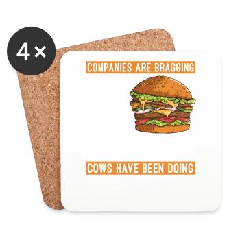 Kühe Haben Das Schon Immer Für Hamburger Getan - Untersetzer (4er-Set) - Weiß - Vorne