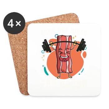 Egg pages for bacon breakfast bacon lover flei - Coasters (set of 4) - white - Front
