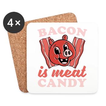 Bacon Meat Sweets Breakfast Bacon Liebhabe - Coasters (set of 4) - white - Front