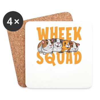 Wheek Squad Guinea Pig Rodent Lover - Coasters (set of 4) - white - Front