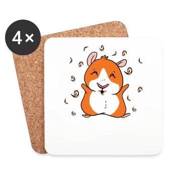 Sawdust is my glitter guinea pig - Coasters (set of 4) - white - Front