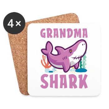 Grandma Sharks For Shark Lovers And Navy - Coasters (set of 4) - white - Front