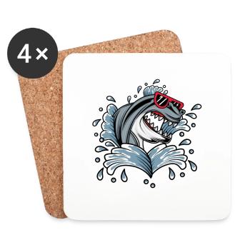 Pine ready for it? For shark lovers and navy - Coasters (set of 4) - white - Front