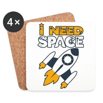 I Need Space! For budding astronauts & astronomers - Coasters (set of 4) - white - Front