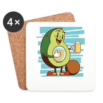 Avocado beer belly beer lovers avocado lovers - Coasters (set of 4) - white - Front