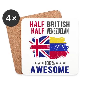 Half British Half Venezuelan - Coasters (set of 4) - white - Front