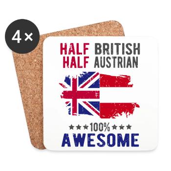 Moitié britannique moitié autrichienne - Dessous de verre (lot de 4) - blanc - Devant