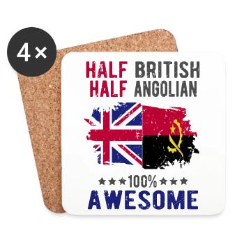 Moitié britannique moitié angolier - Dessous de verre (lot de 4) - blanc - Devant