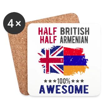 Half British Half Armenian - Coasters (set of 4) - white - Front