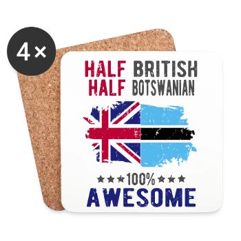 Half British Half Batswana - Coasters (set of 4) - white - Front