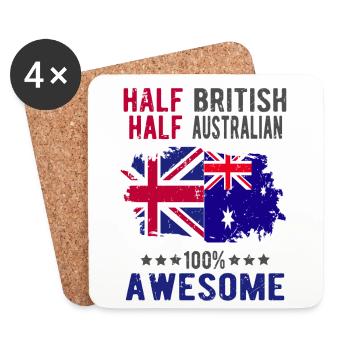 Half British Half Australian - Coasters (set of 4) - white - Front