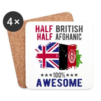 Halb Brite Halb Afghane - Untersetzer (4er-Set) - Weiß - Vorne