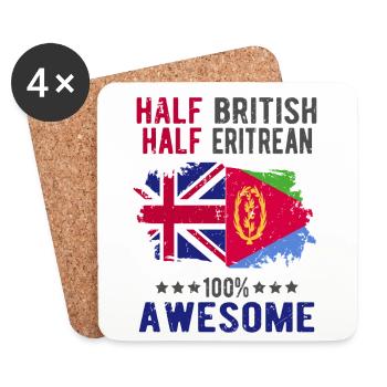 Halb Brite Halb Eritreer - Untersetzer (4er-Set) - Weiß - Vorne