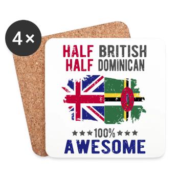Half British Half Dominican - Coasters (set of 4) - white - Front