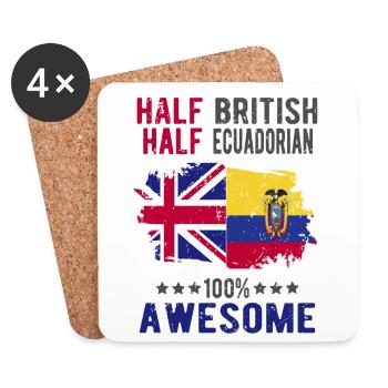 Half British Half Ecuadorians - Coasters (set of 4) - white - Front