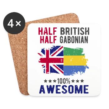 Half British Half Gabonese - Coasters (set of 4) - white - Front