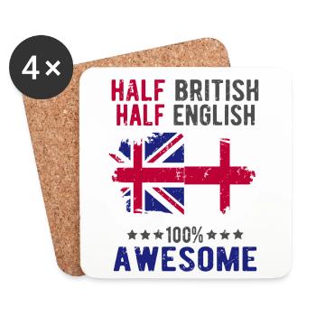 Half British Half English - Coasters (set of 4) - white - Front