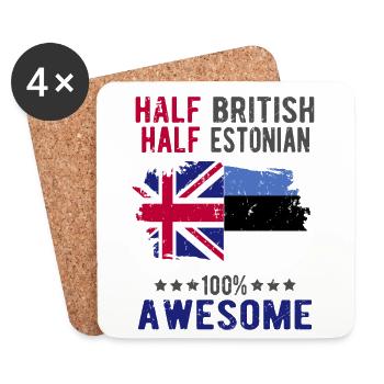 Halb Brite Halb Estländer - Untersetzer (4er-Set) - Weiß - Vorne