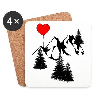 Warm Alps Mountains Alm Greetings Tyrol Mountains Nature - Coasters (set of 4) - white - Front