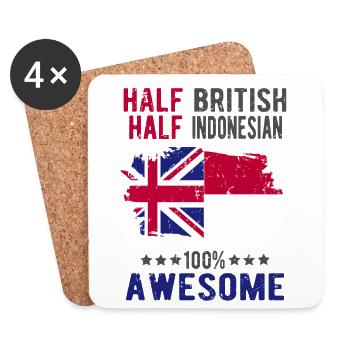 Halb Brite Halb Indonesier - Untersetzer (4er-Set) - Weiß - Vorne