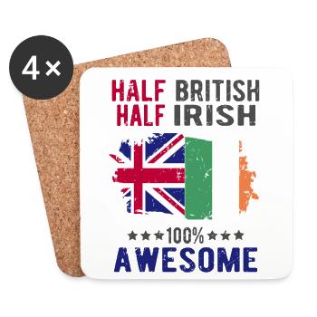 Half British Half Irish - Coasters (set of 4) - white - Front