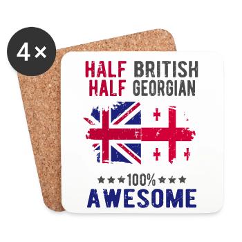 Half British Half Georgian - Coasters (set of 4) - white - Front