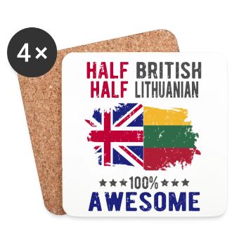 Half British Half Lithuanian - Coasters (set of 4) - white - Front