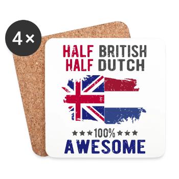 Half British Half Dutch - Coasters (set of 4) - white - Front
