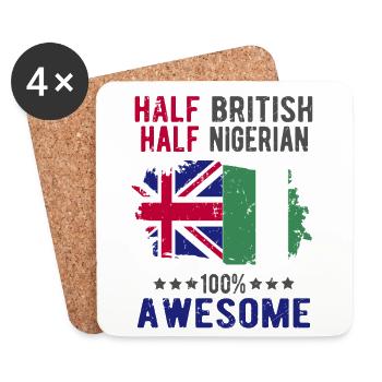 Half British Half Nigerian - Coasters (set of 4) - white - Front