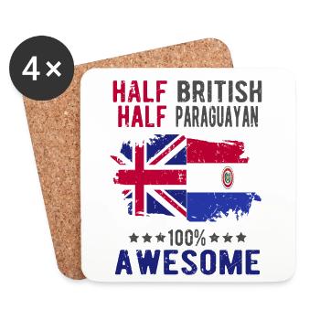 Half British Half Paraguayan - Coasters (set of 4) - white - Front