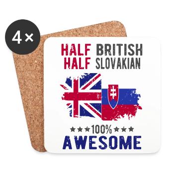 Halb Brite Halb Slowake - Untersetzer (4er-Set) - Weiß - Vorne