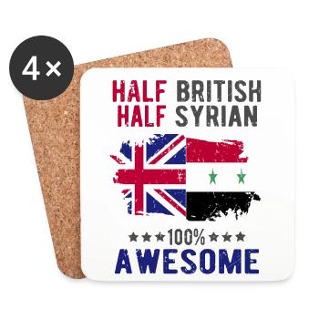 Moitié britannique moitié syrien - Dessous de verre (lot de 4) - blanc - Devant