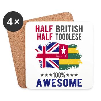 Half British Half Tongolese - Coasters (set of 4) - white - Front