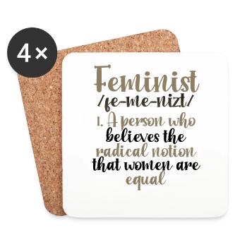 Feminism Gift Radical Notion Women are Equal - Coasters (set of 4) - white - Front