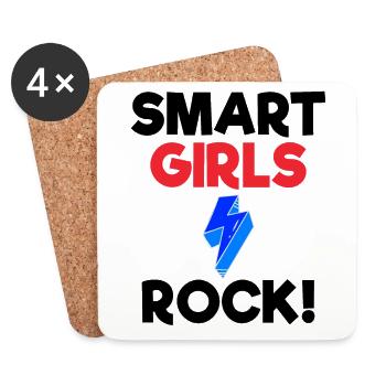 Frauen Empowerment Geschenk Smart Girls Rock Smart Girl - Untersetzer (4er-Set) - Weiß - Vorne