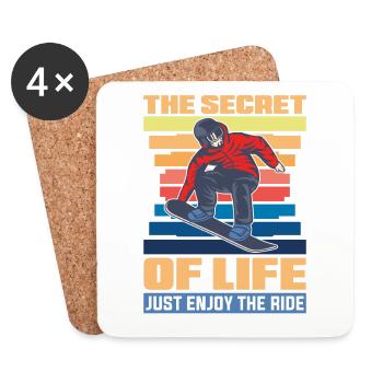 The secret of life just enjoy the - Coasters (set of 4) - white - Front