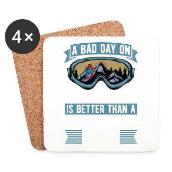 A bad day on the mountain is a better one - Coasters (set of 4) - white - Front