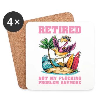 Nicht Mein Beflockungsproblem Flamingo-liebhaber - Untersetzer (4er-Set) - Weiß - Vorne