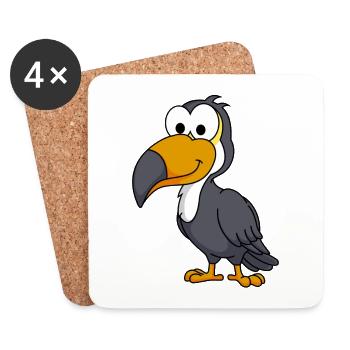 Tukan Comic Animal - Coasters (set of 4) - white - Front
