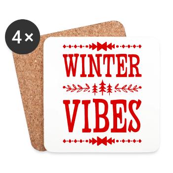 Vibrations hivernales - Dessous de verre (lot de 4) - blanc - Devant