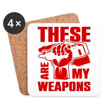 Barber weapons - Coasters (set of 4) - white - Front