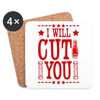 Barber friseur - Untersetzer (4er-Set) - Weiß - Vorne